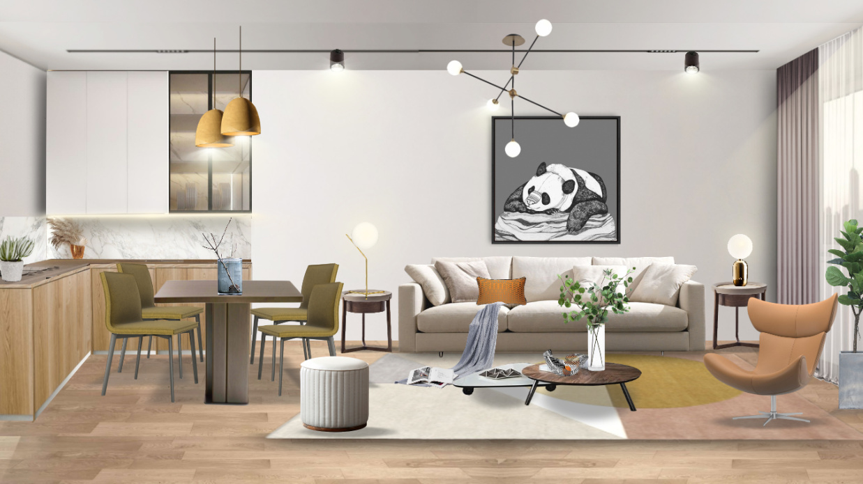 客厅改造2-再创作-拼图-美间(软装设计采购助手)